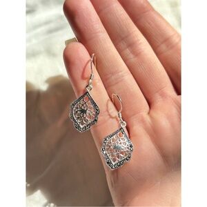 Dainty Silver Ornamental Earrings